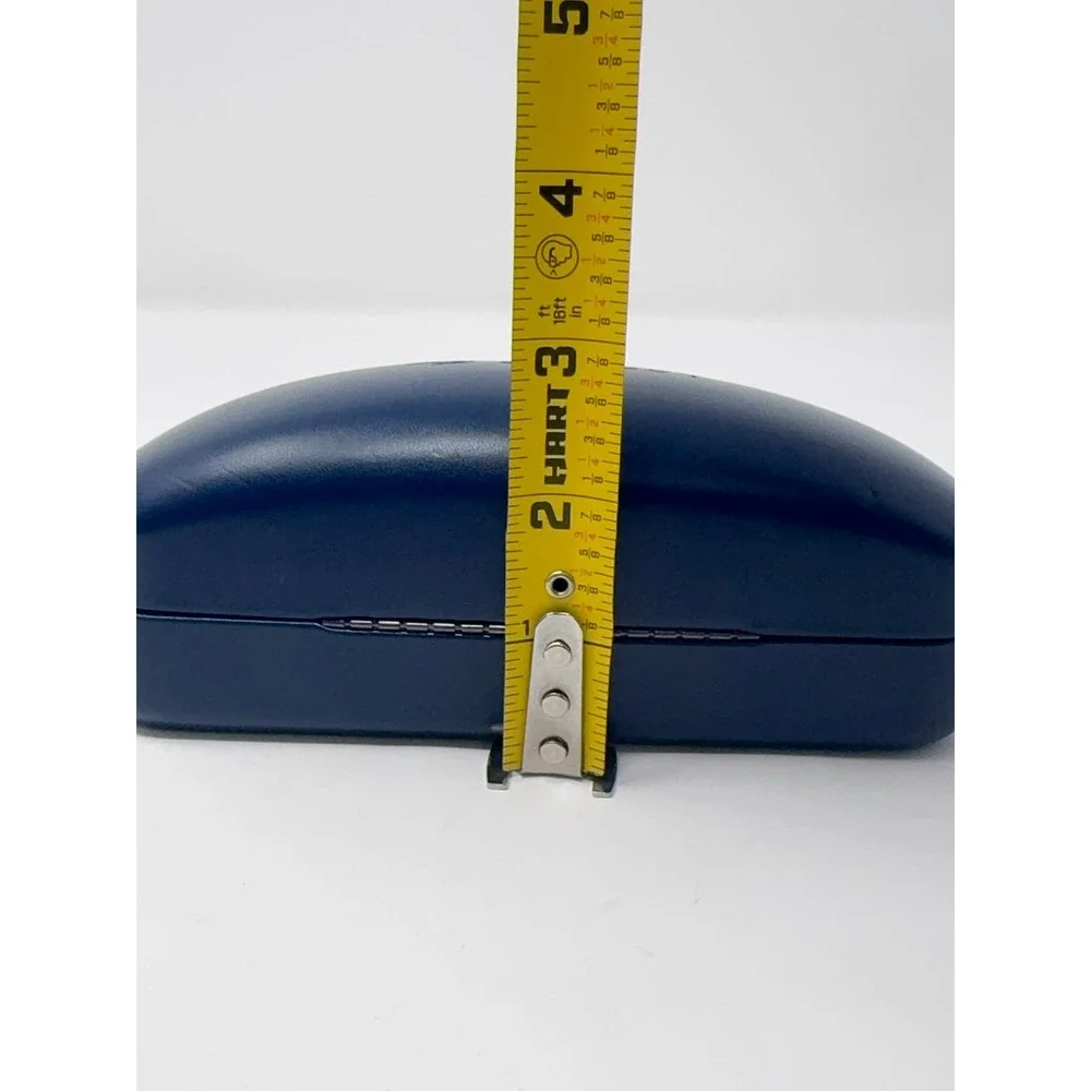 Lacoste Clamshell Eyeglass Glasses Case Embossed Logo Crocodile Navy‎ Hard Shell